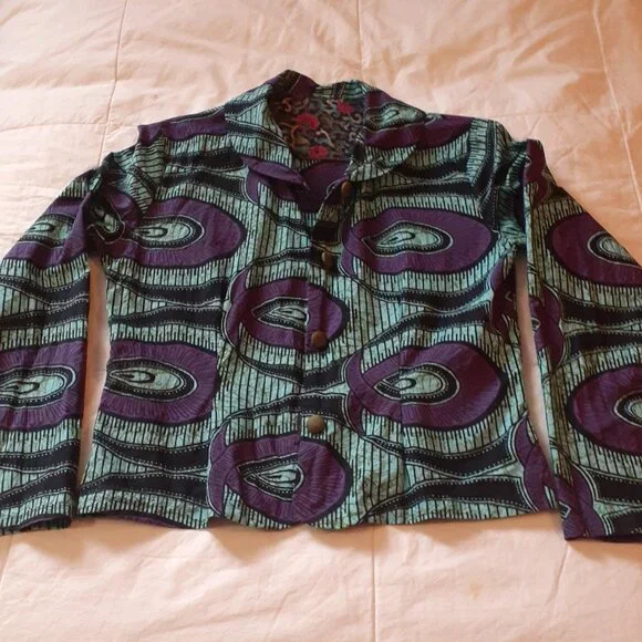 Handmade Vintage Patterned Jacket Size Small - Picture 4 of 6